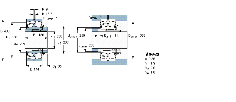 SKF 球面滾子軸承, 帶緊定套的23244CCK/W33+OH2344H樣本圖片