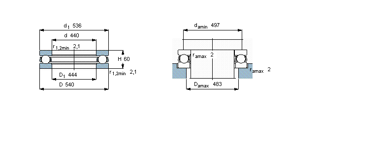 SKF 推力球軸承, 單向59188F樣本圖片