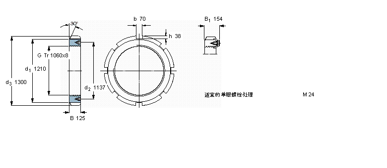 SKF 帶鎖緊夾的HM(E)鎖定螺母HM31/1060樣本圖片