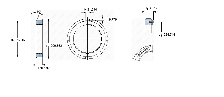 SKF N和AN鎖定螺母, 英制尺寸N048樣本圖片