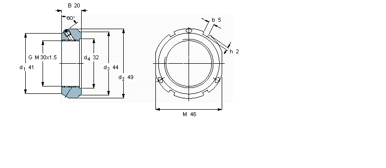 SKF 帶鎖緊銷的KMT精密鎖緊定螺母KMT6樣本圖片