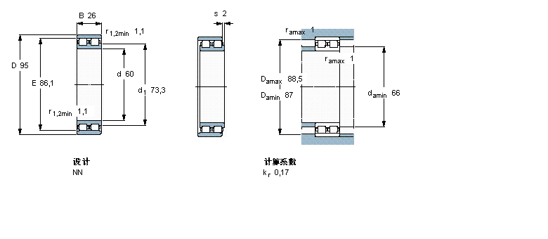 SKF 圓柱滾子軸承,雙列, 精密, NN 設(shè)計NN3012TN/SP樣本圖片
