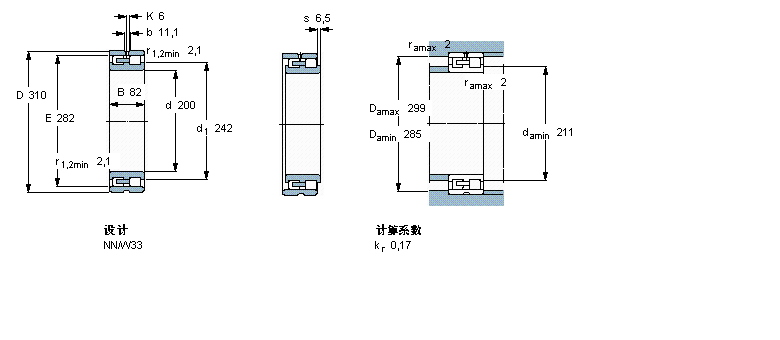 SKF 圓柱滾子軸承,雙列, 精密, NN 設(shè)計(jì)NN3040/SPW33樣本圖片