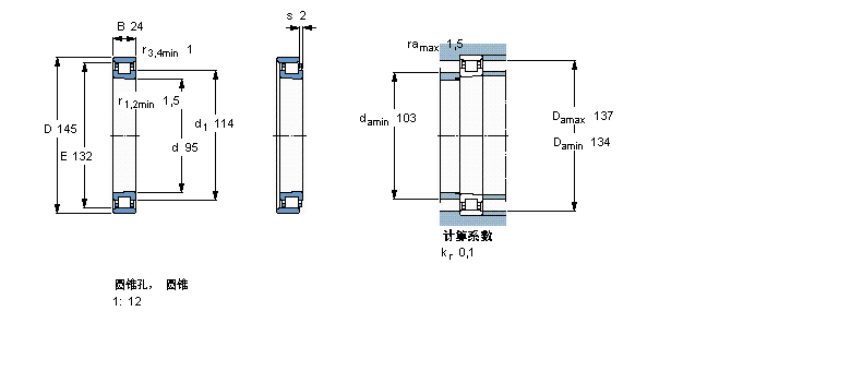 SKF 圓柱滾子軸承,單列, 精密, 陶瓷混合軸承, PEEKN1019KTNHA/HC5SP樣本圖片