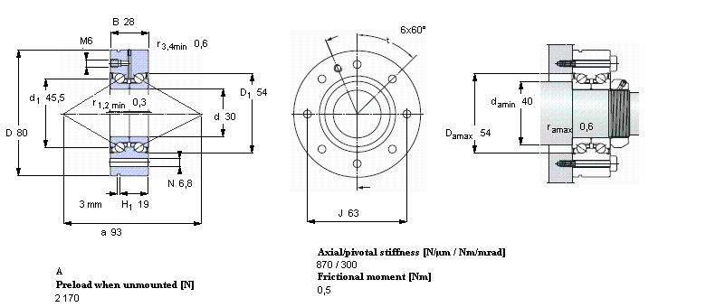 SKF 角接觸推力球軸承 for screw drives, double direction, for bolt mountingBEAM030080-2RS/PE樣本圖片