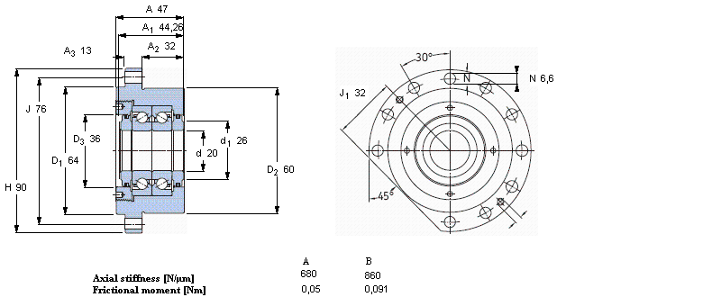 SKF 角接觸推力球軸承 for screw drives, cartridge units with flanged housingFBSA204/DB樣本圖片