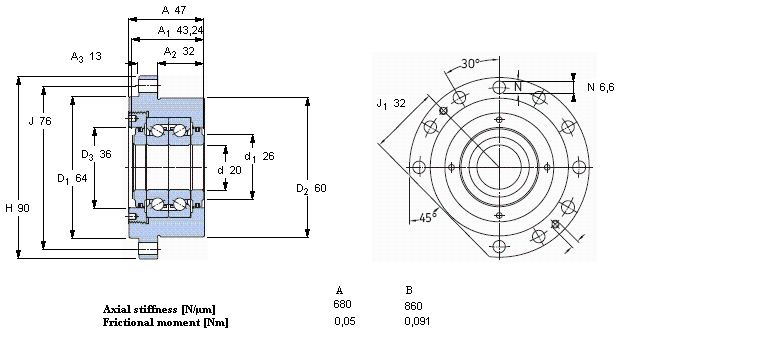 SKF 角接觸推力球軸承 for screw drives, cartridge units with flanged housingFBSA204/DF樣本圖片