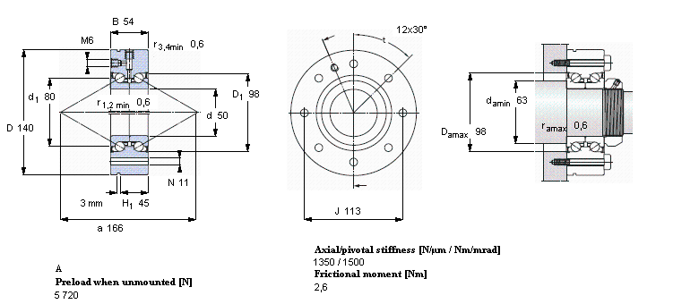 SKF 角接觸推力球軸承 for screw drives, double direction, for bolt mountingBEAM050140-2RS樣本圖片