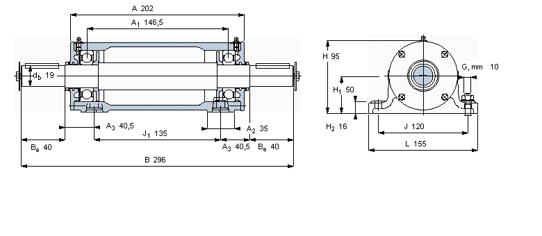 SKF 雙軸承單元, PDNB單元PDNB305樣本圖片