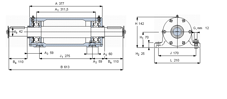 SKF 雙軸承單元, PDNB單元PDNB310樣本圖片