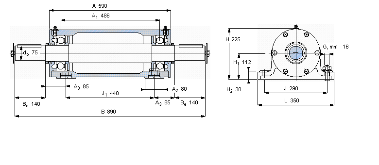 SKF 雙軸承單元, PDNB單元PDNB317樣本圖片