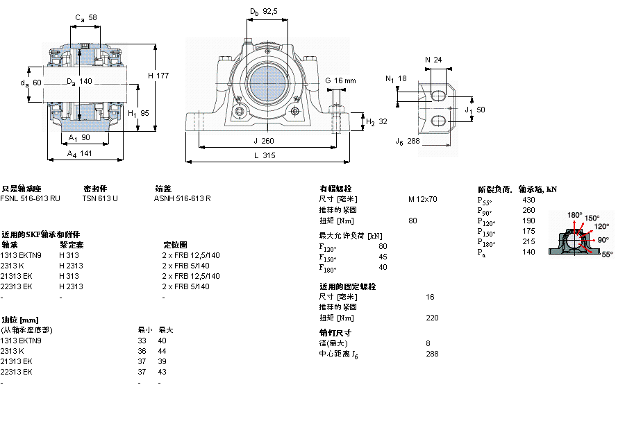 SKF 剖分立式軸承座, SNL，用于緊定套上的軸承，帶標準密封，油封FSNL613TURU樣本圖片