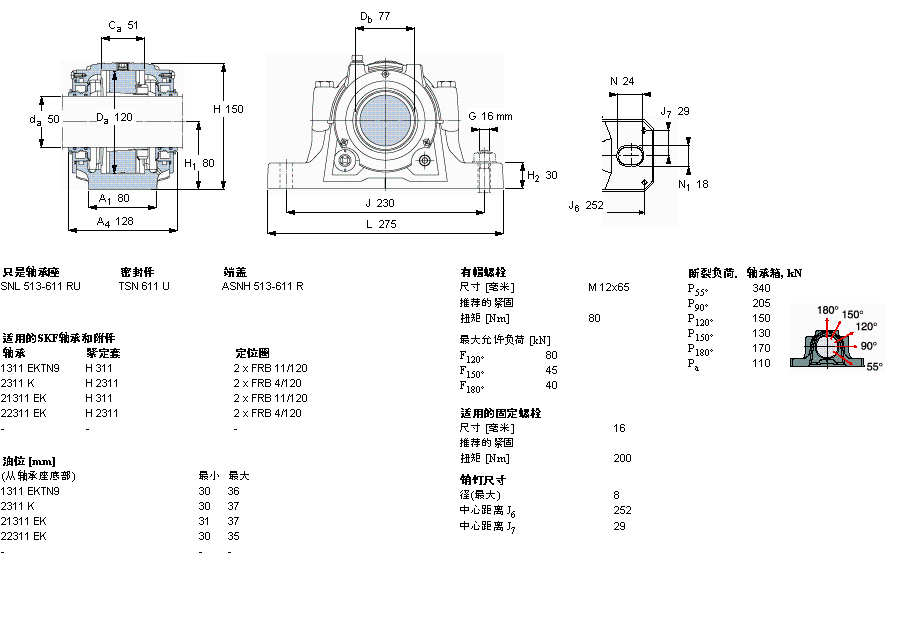 SKF 剖分立式軸承座, SNL，用于緊定套上的軸承，帶標(biāo)準(zhǔn)密封，油封SNL611TURU樣本圖片