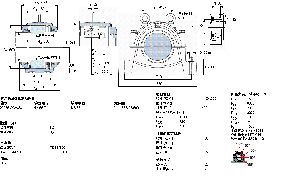 SKF 剖分立式軸承座, 大型SNL, 用于安裝帶圓柱孔的軸承 ，標(biāo)準(zhǔn)密封SNL3160G樣本圖片
