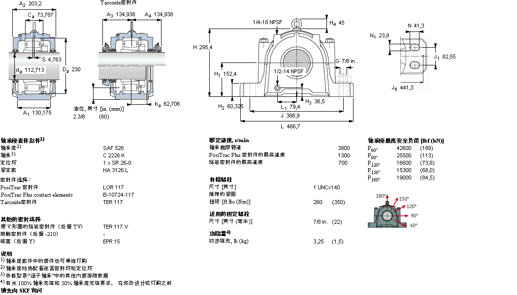 SKF 剖分立式軸承座, SAF 系列 - 裝在緊定套上的 CARB 軸承SAFC2526樣本圖片