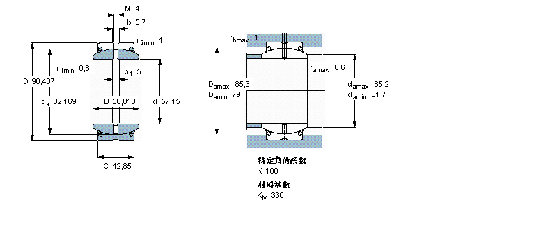SKF 需要維護(hù)的徑向球面滑動軸承, 鋼對鋼, 兩面密封件, 英制軸承GEZ204ES-2RS樣本圖片