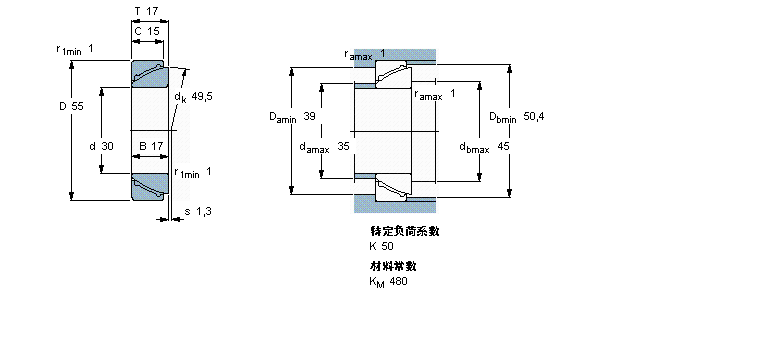 SKF 免維護(hù)角接觸球面滑動(dòng)軸承GAC30F樣本圖片