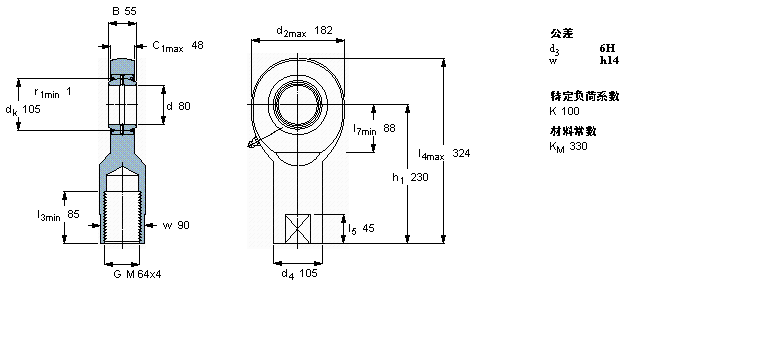 SKF 需要維護(hù)的桿端, 鋼對鋼，陰螺紋, 兩面密封件SILA80ES-2RS樣本圖片
