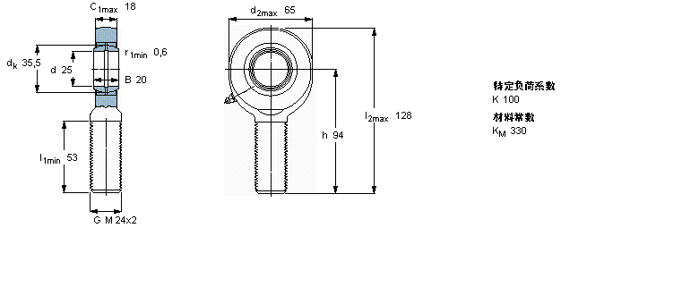 SKF 需要維護(hù)的桿端, 鋼對(duì)鋼，陽(yáng)螺紋SAL25ES樣本圖片