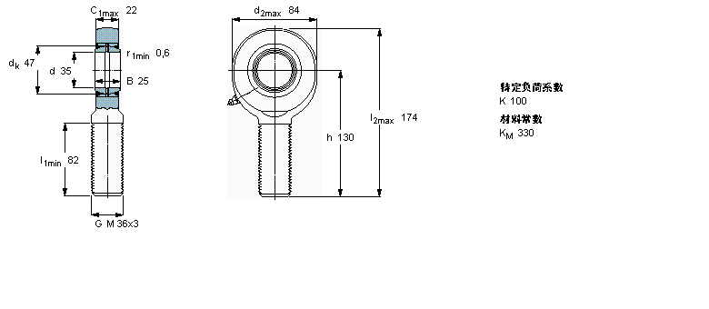 SKF 需要維護(hù)的桿端, 鋼對(duì)鋼，陽(yáng)螺紋, 兩面密封件SAL35ES-2RS樣本圖片